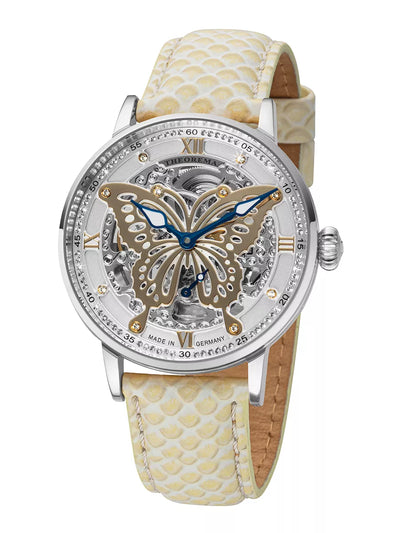 Big butterfly design on the dial with 82 Swarovski crystals on the bezel.