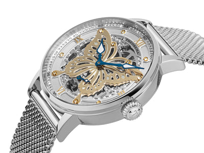 Big butterfly design in the middle of the dial giving the watch a unique design.