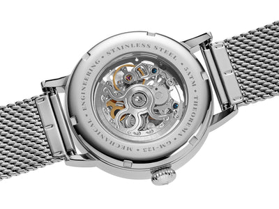 Open back to allow the view of the automatic mechanism through the sapphire crystal.
