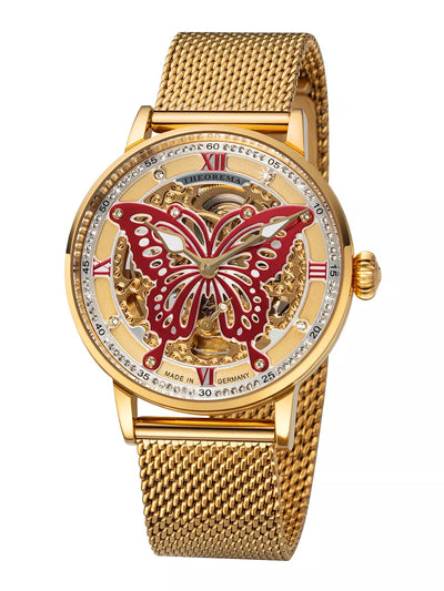 Big butterfly design on the dial with 82 Swarovski crystals on the bezel.