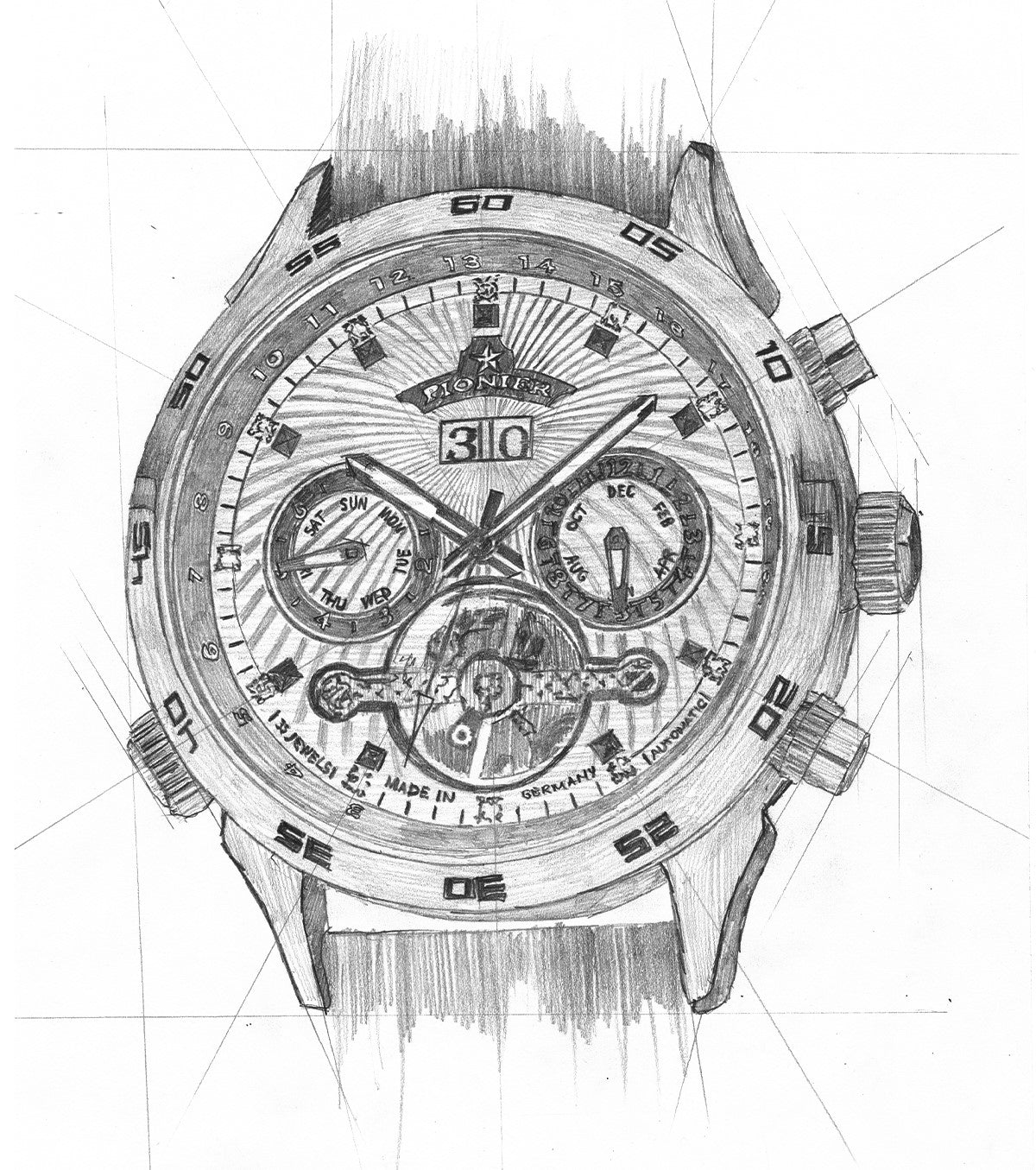 Hand drawing sketch of the collection Florida by Pionier