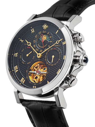 Every glance at the dial offers a new detail to appreciate, whether it's the day display, sun-moon indicator, or the stunning guilloché pattern.