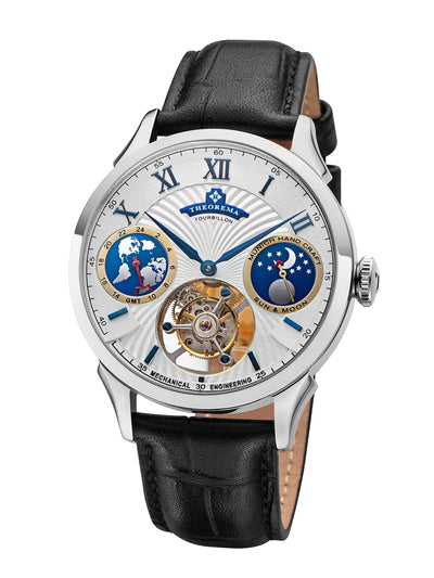 White dial with multi-tone and two sub-dials in an open heart design.
