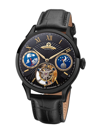 Theorema tourbillon with sun and moon phase all black case.