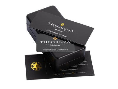 Original Theorema box watch with instruction booklet and international warranty cards.