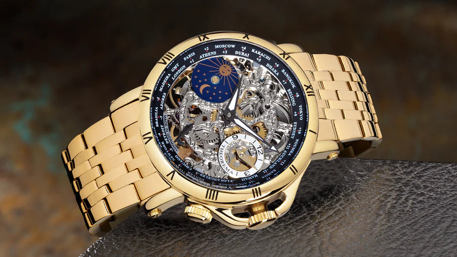 Photo showcasing the mechanical Sao Paulo collection with dual time by Theorema Germany