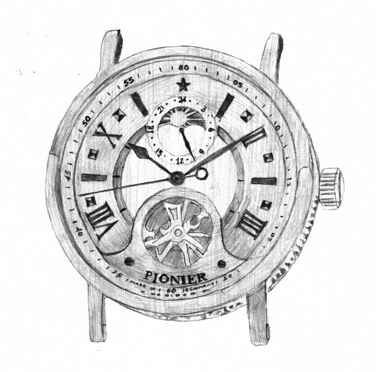 Hand drawing sketch of the collection Boston by Pionier