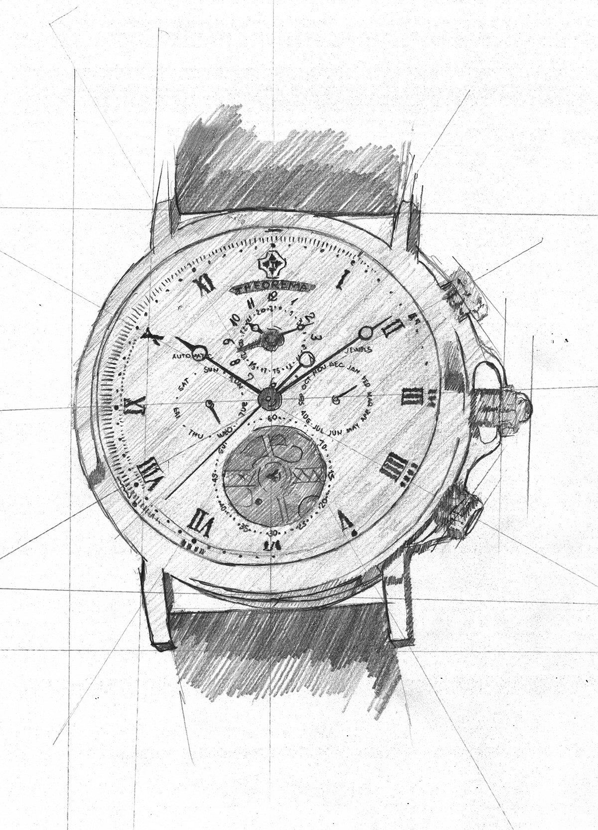 Hand drawing sketch of the collection Macau by Theorema Germany