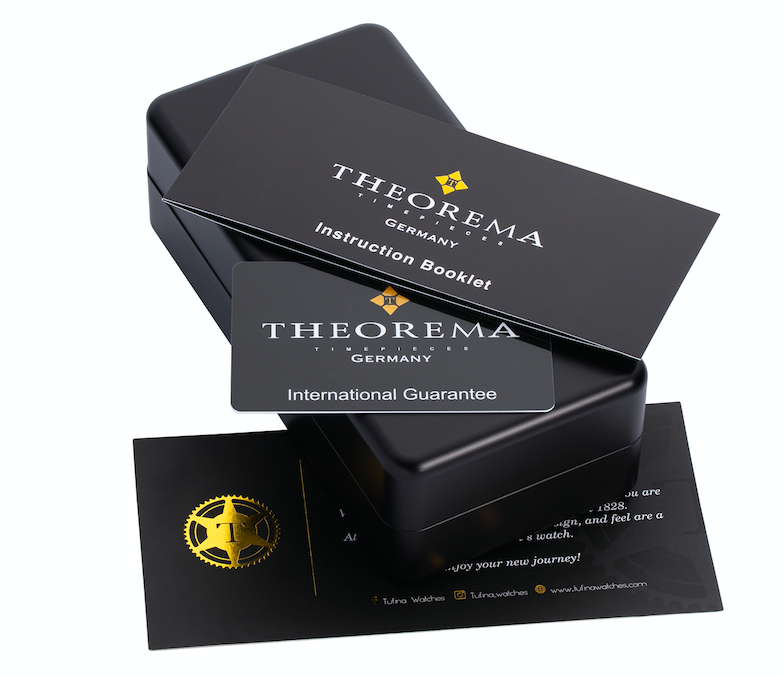 Theorema instruction booklet along with International Guarantee card nd black box.